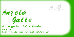 anzelm galle business card